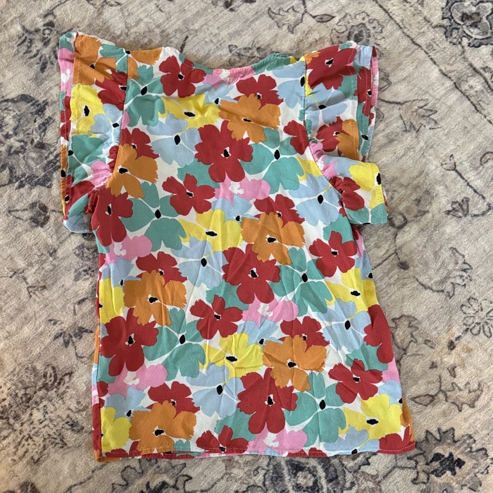 Floral Ruffle Sleeve Blouse - Picture 3 of 3